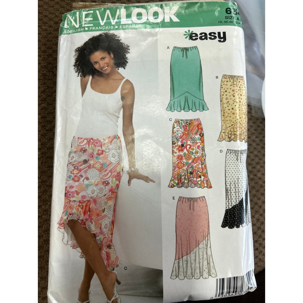 New Look 6343 Misses Ruffle Hem Skirt Sewing Pattern Size 8-18 Easy Y2K